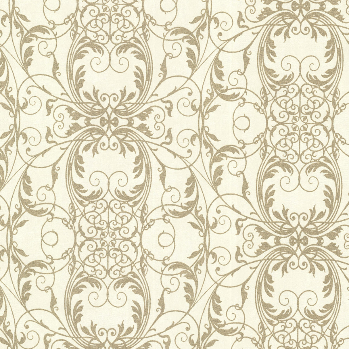 Kenneth James 2542-20727 Tianna Gold Ironwork Scroll Wallpaper