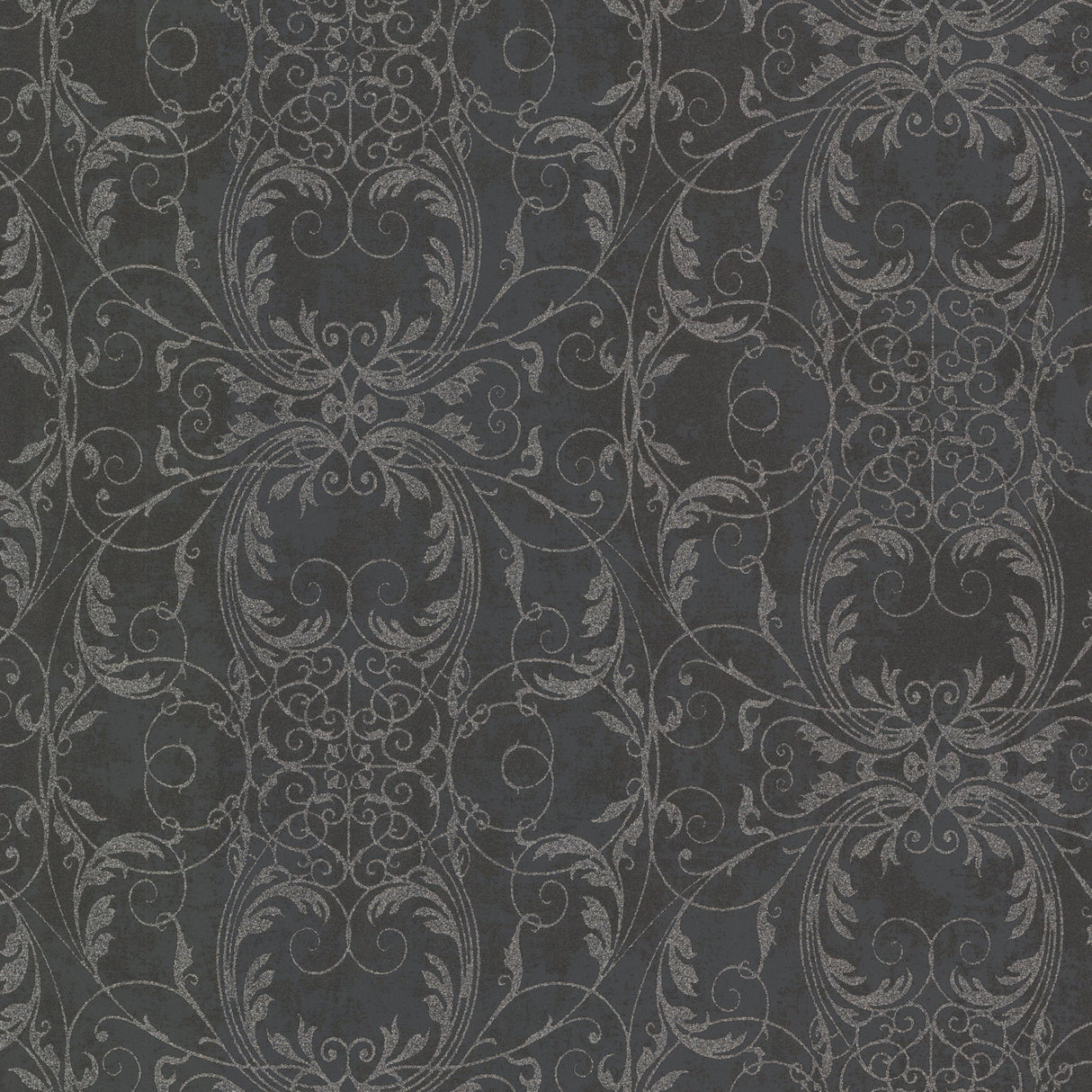 Kenneth James 2542-20730 Tianna Charcoal Ironwork Scroll Wallpaper