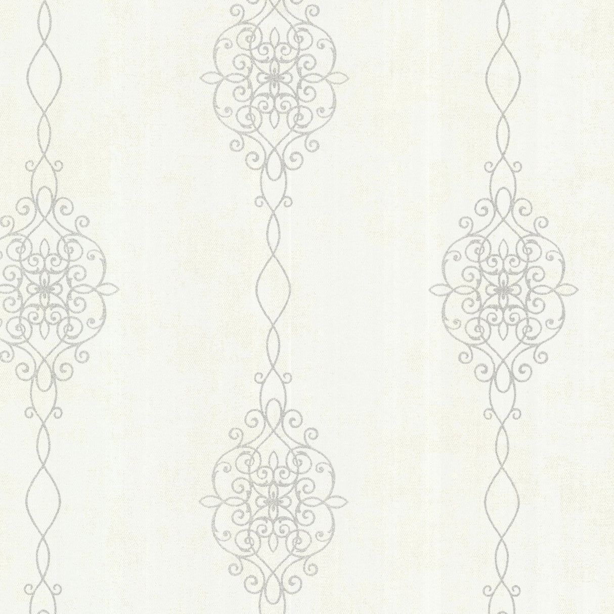Kenneth James 2542-20733 Alvina Platinum Ironwork Stripe Wallpaper