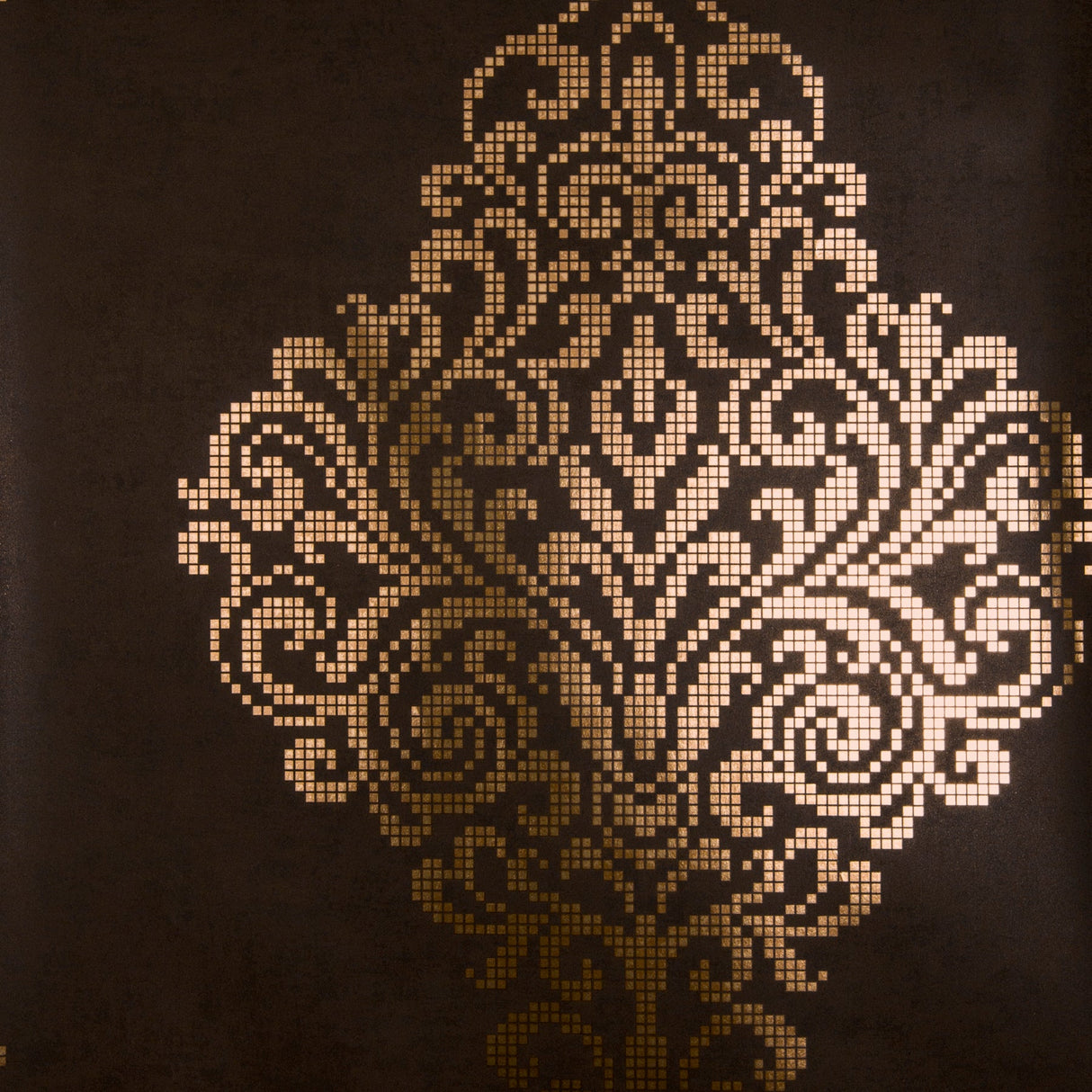 Kenneth James 2542-20748 Lux Brown Foil Damask Wallpaper