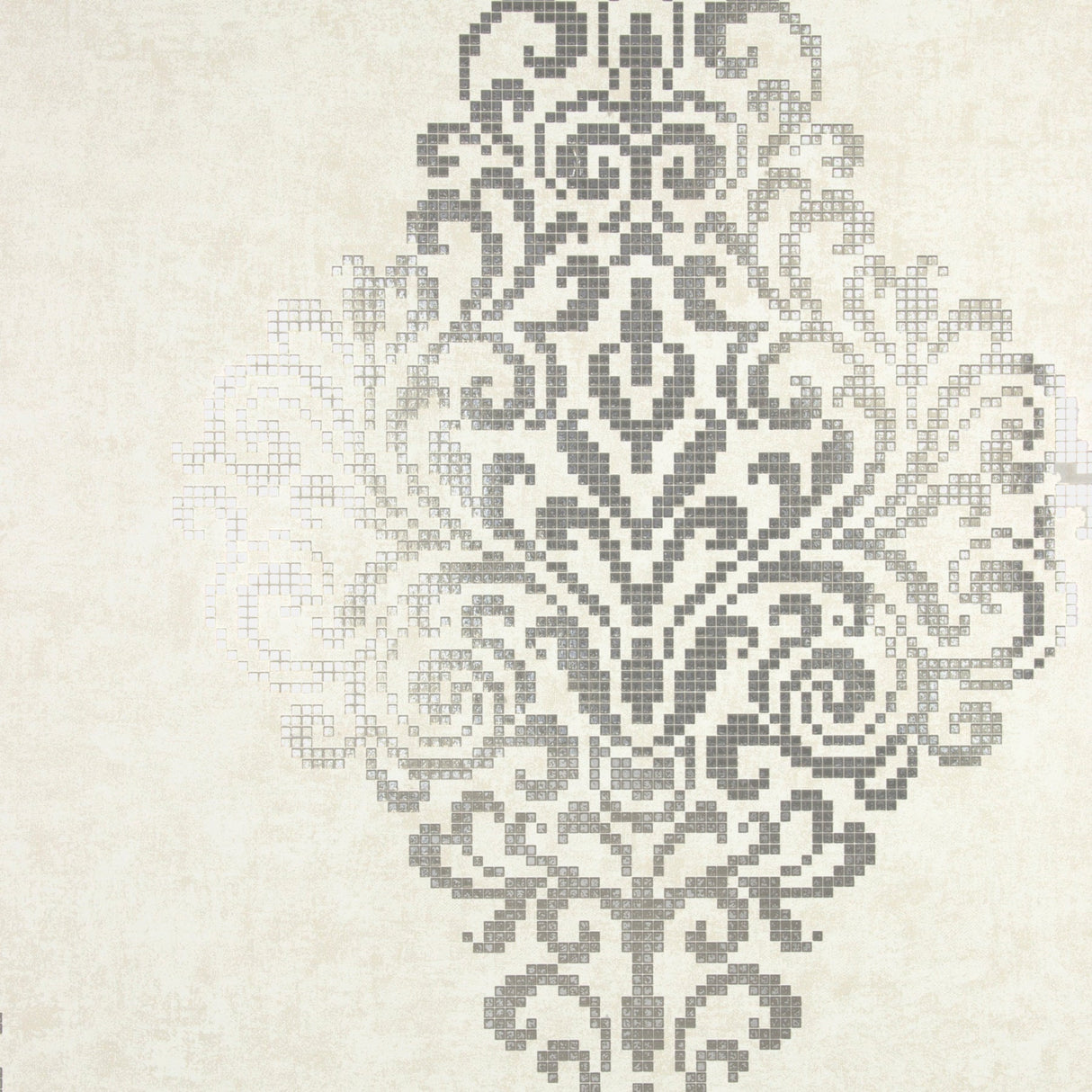 Kenneth James 2542-20749 Lux Silver Foil Damask Wallpaper