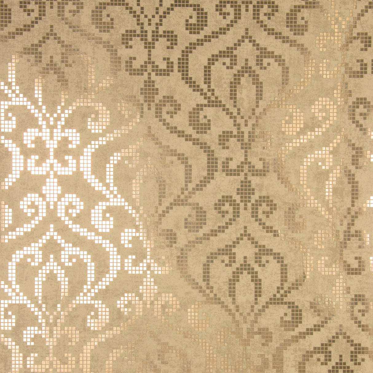 Kenneth James 2542-20753 Venus Brass Foil Mini Damask Wallpaper