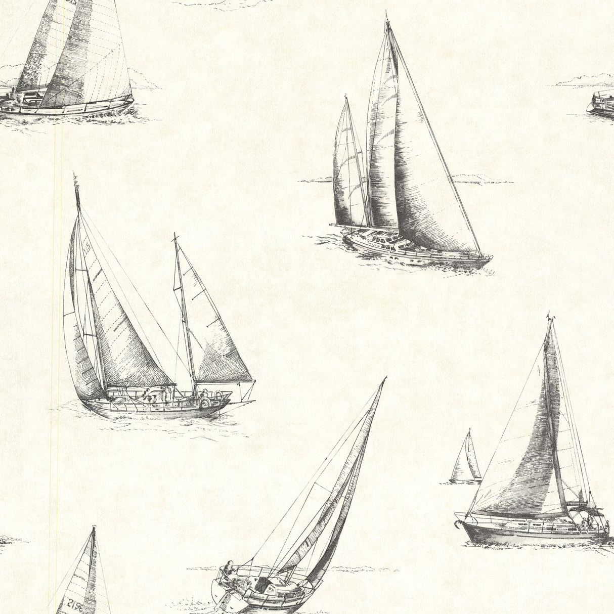 Beacon House 2604-21202 Voyage Fog Sailboats Wallpaper