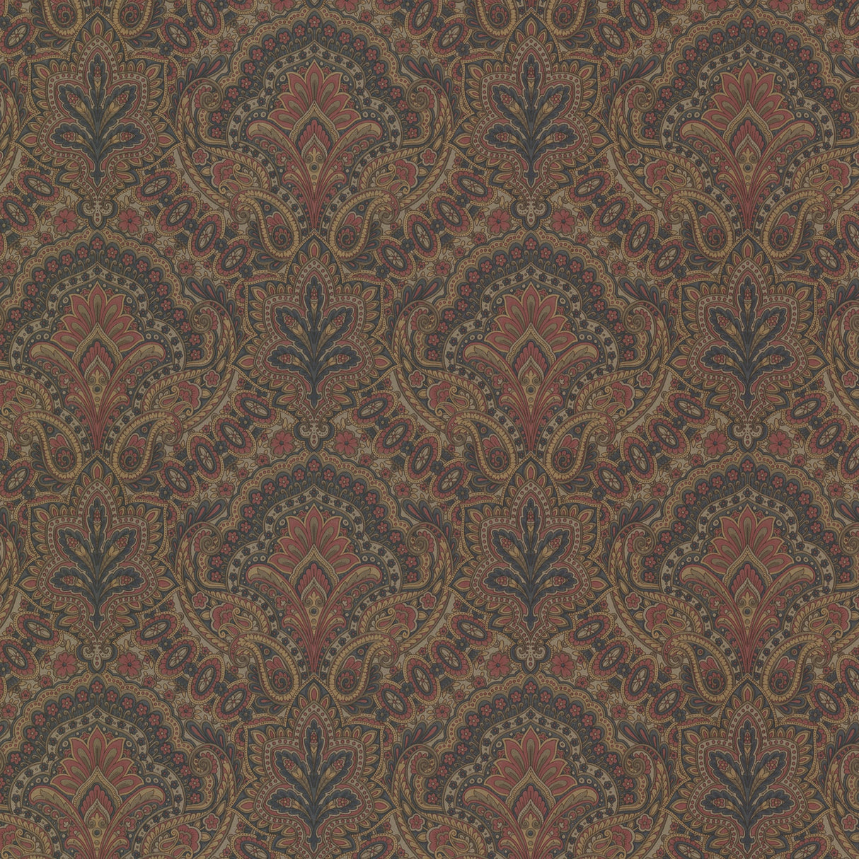 Beacon House 2604-21217 Cypress Ink Paisley Damask Wallpaper