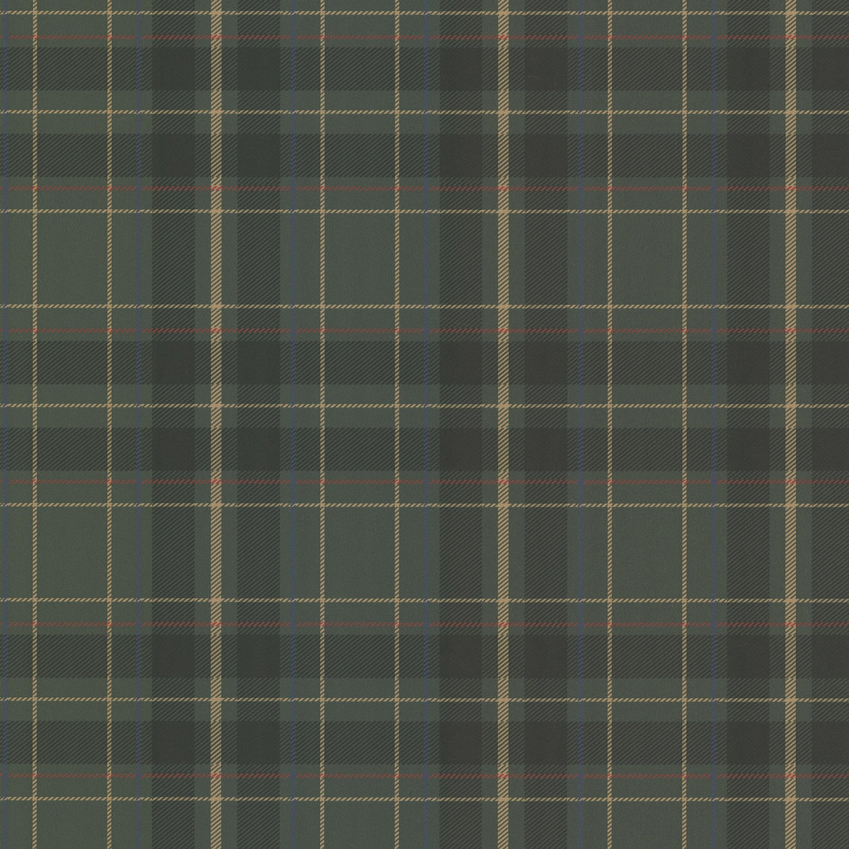 Beacon House 2604-21225 Caledonia Dark Green Plaid Wallpaper