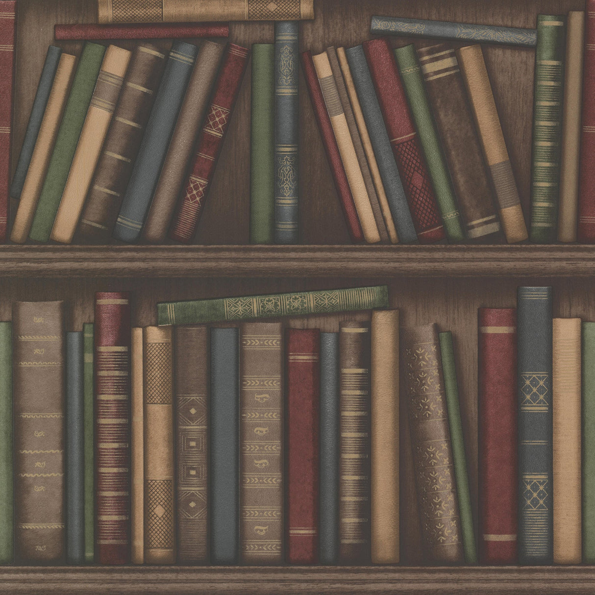 Beacon House 2604-21229 Atheneum Burgundy Antique Books Wallpaper