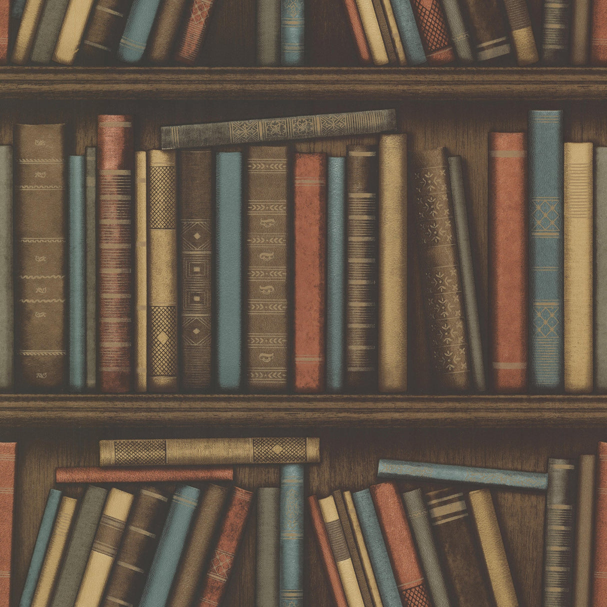 Beacon House 2604-21230 Atheneum Aqua Antique Books Wallpaper