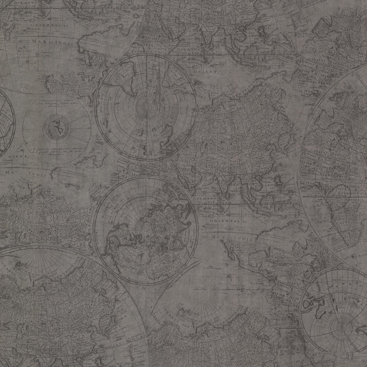 Beacon House 2604-21239 Cartography Pewter Vintage World Map Wallpaper