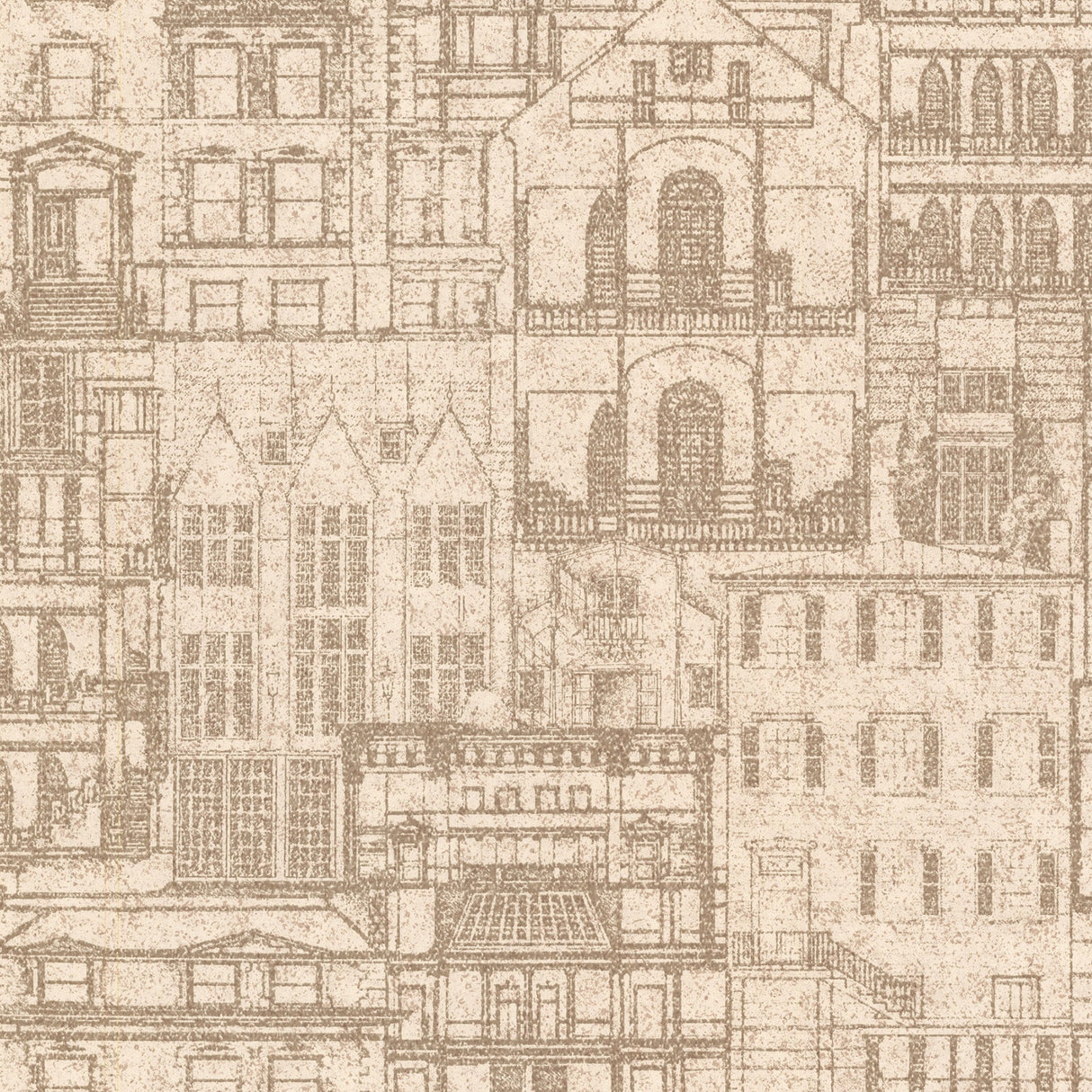 Beacon House 2604-21255 Facade Sand Vintage Blueprint Wallpaper