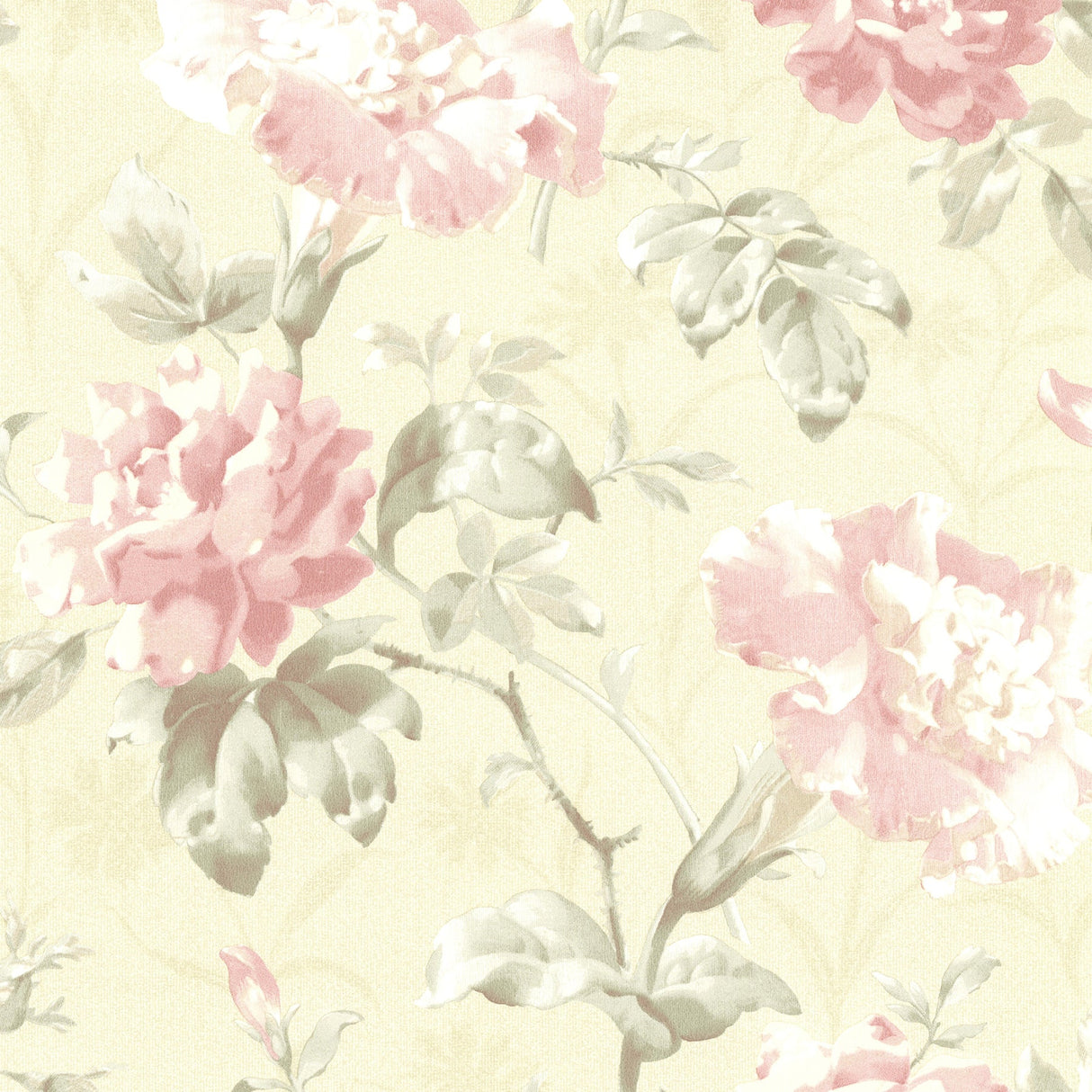 Beacon House 2614-21001 Juliana Champagne Vintage Floral Wallpaper
