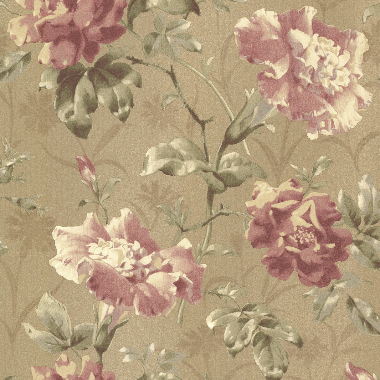 Beacon House 2614-21003 Juliana Bronze Vintage Floral Wallpaper