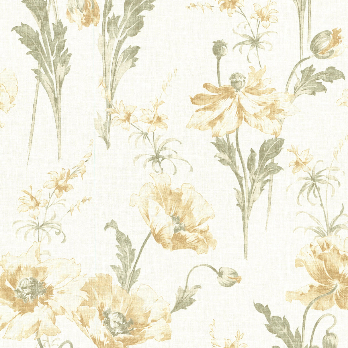 Beacon House 2614-21015 Joliet Buttercup Floral Wallpaper