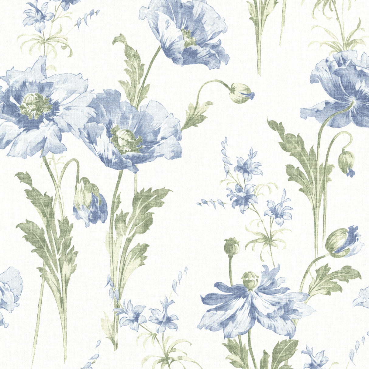 Beacon House 2614-21016 Joliet Blue Floral Wallpaper