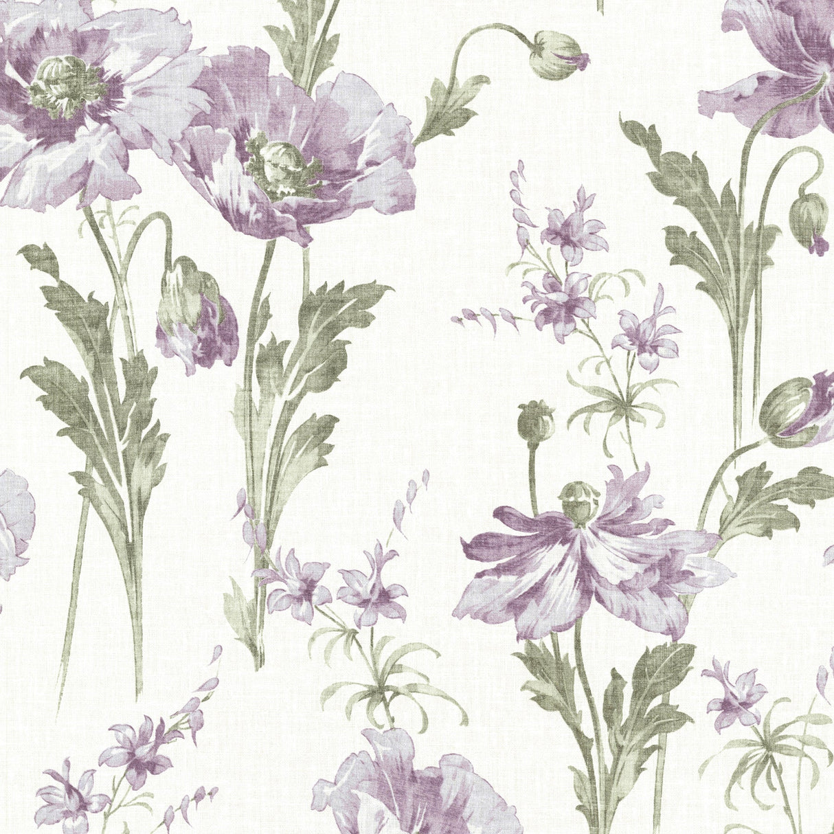 Beacon House 2614-21018 Joliet Lavender Floral Wallpaper