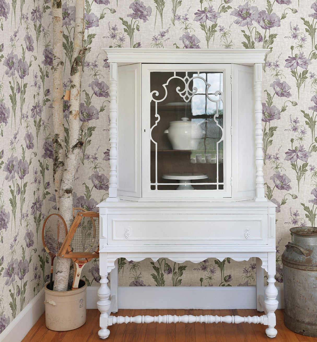 Beacon House 2614-21018 Joliet Lavender Floral Wallpaper
