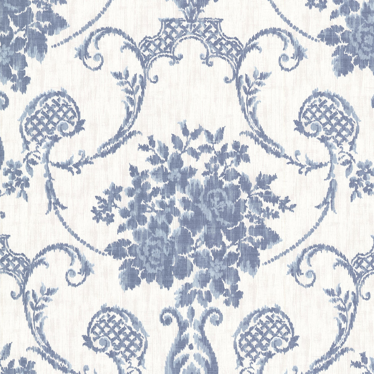 Beacon House 2614-21025 Marais Blue Ikat Damask Wallpaper