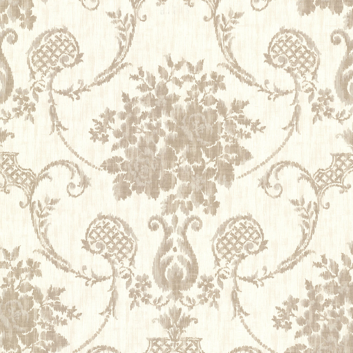 Beacon House 2614-21029 Marais Linen Ikat Damask Wallpaper