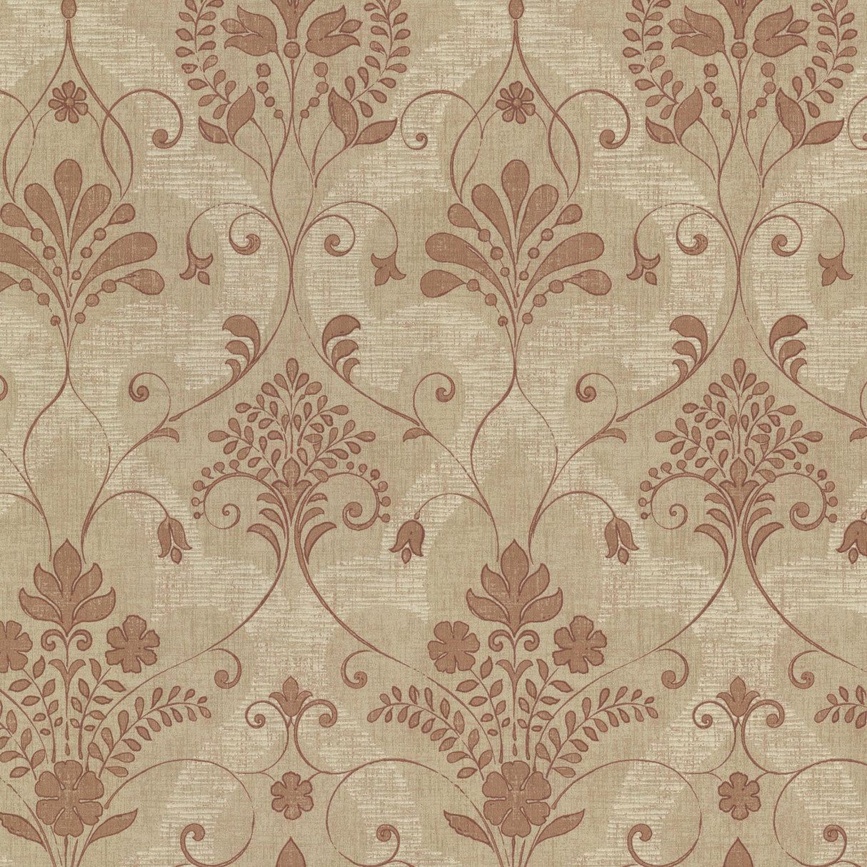 Beacon House 2614-21035 Andalusia Sienna Damask Wallpaper