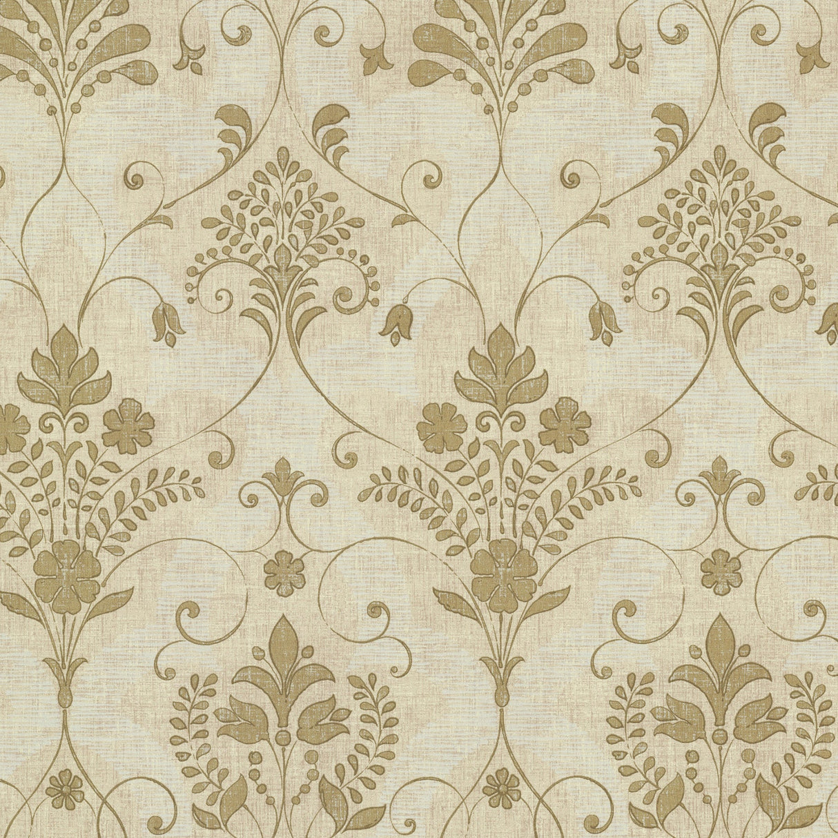 Beacon House 2614-21036 Andalusia Gold Damask Wallpaper