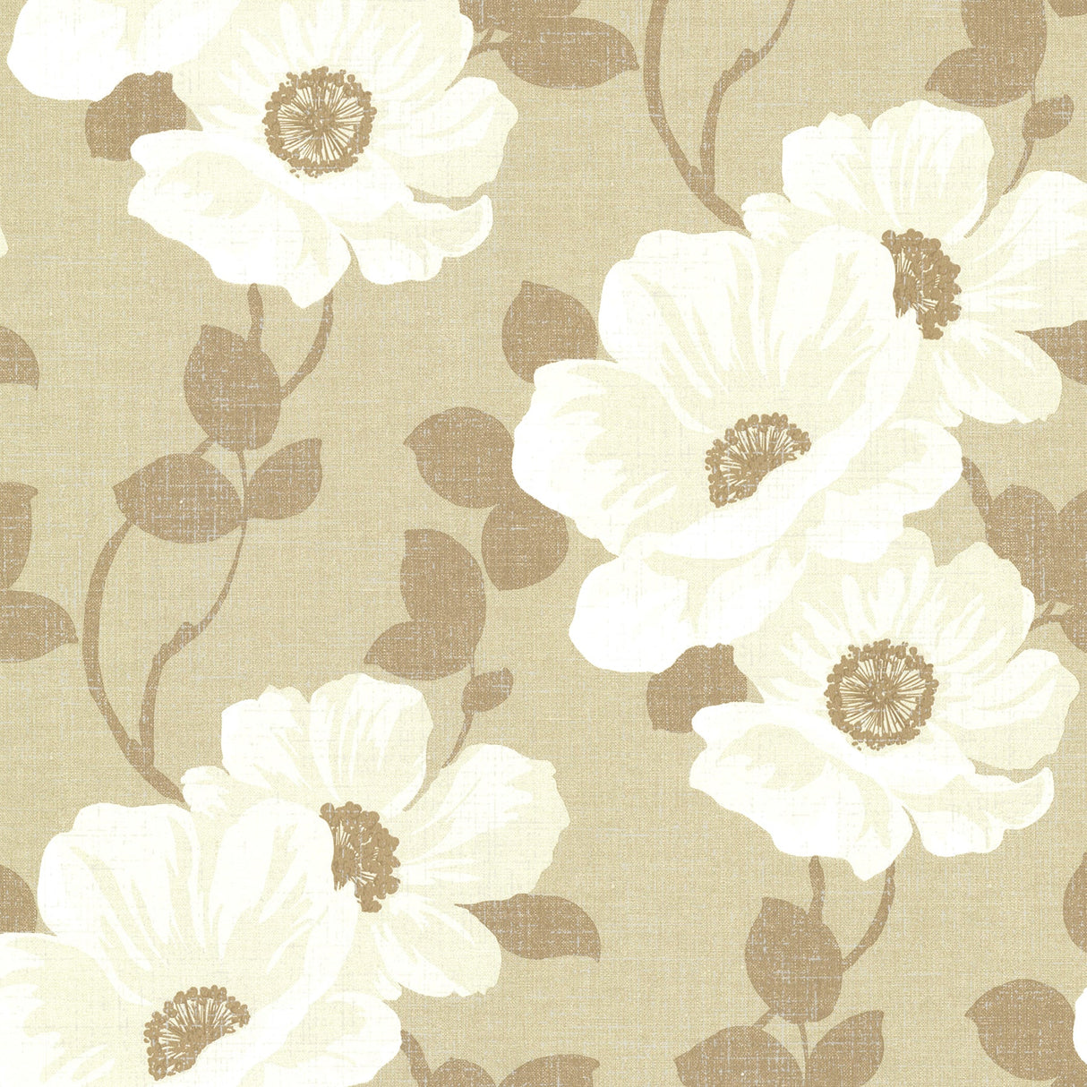 Beacon House 2614-21052 Leala Sand Modern Floral Wallpaper