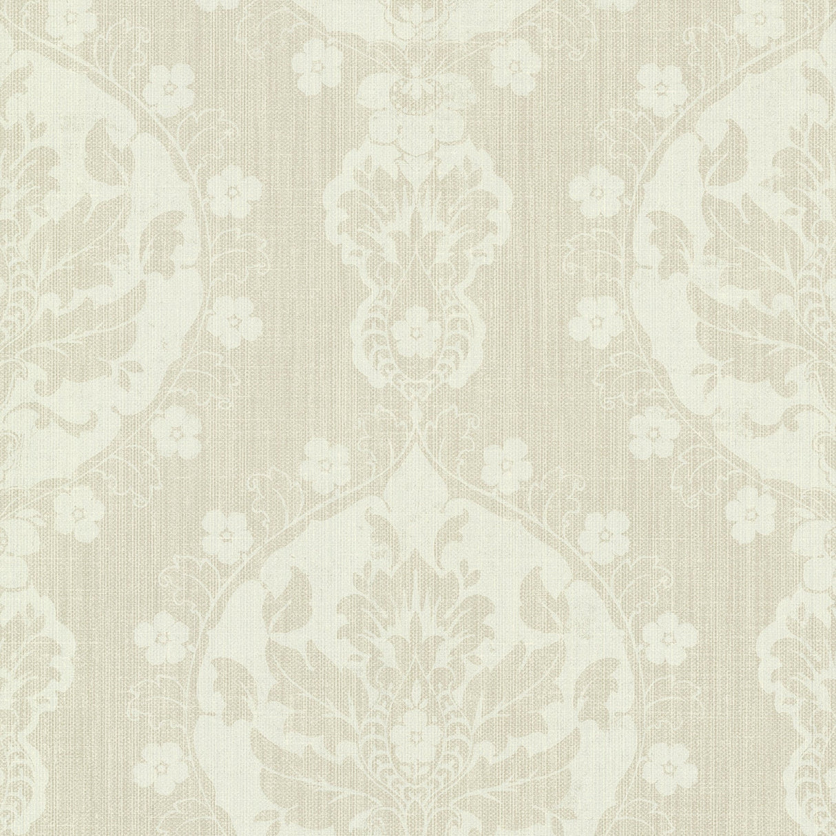Beacon House 2614-21056 Lourdes Wheat Damask Medallion Wallpaper