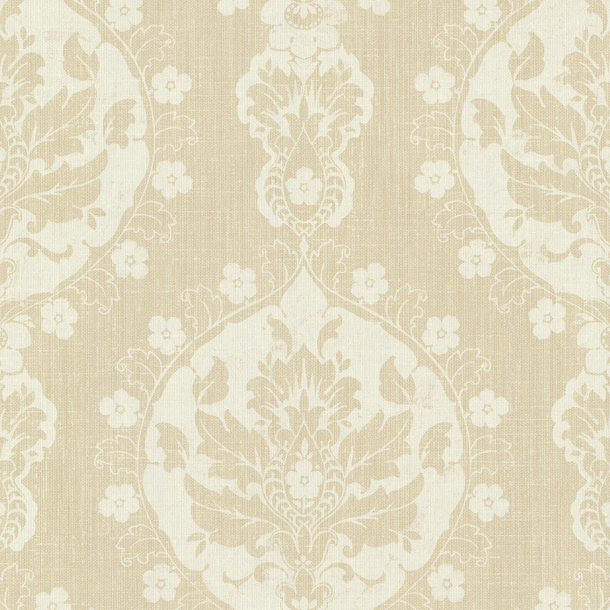 Beacon House 2614-21057 Lourdes Sand Damask Medallion Wallpaper
