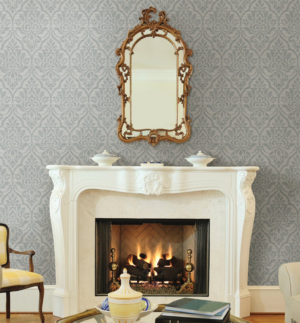Beacon House 2614-21064 Malia Sage Heirloom Damask Wallpaper