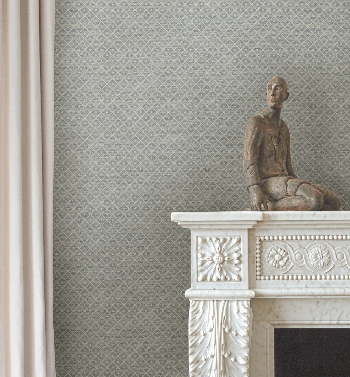 Beacon House 2614-21069 Marcel Sage Diamond Wallpaper