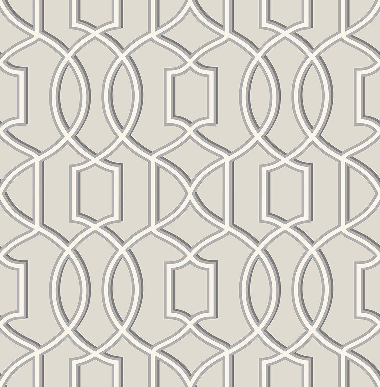 A-Street Prints 2625-21817 Quantum Grey Trellis Wallpaper