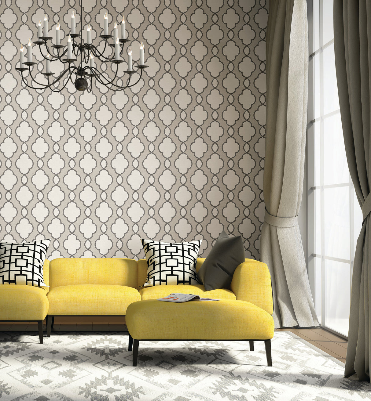 A-Street Prints 2625-21821 Structure Silver Chain Link Wallpaper