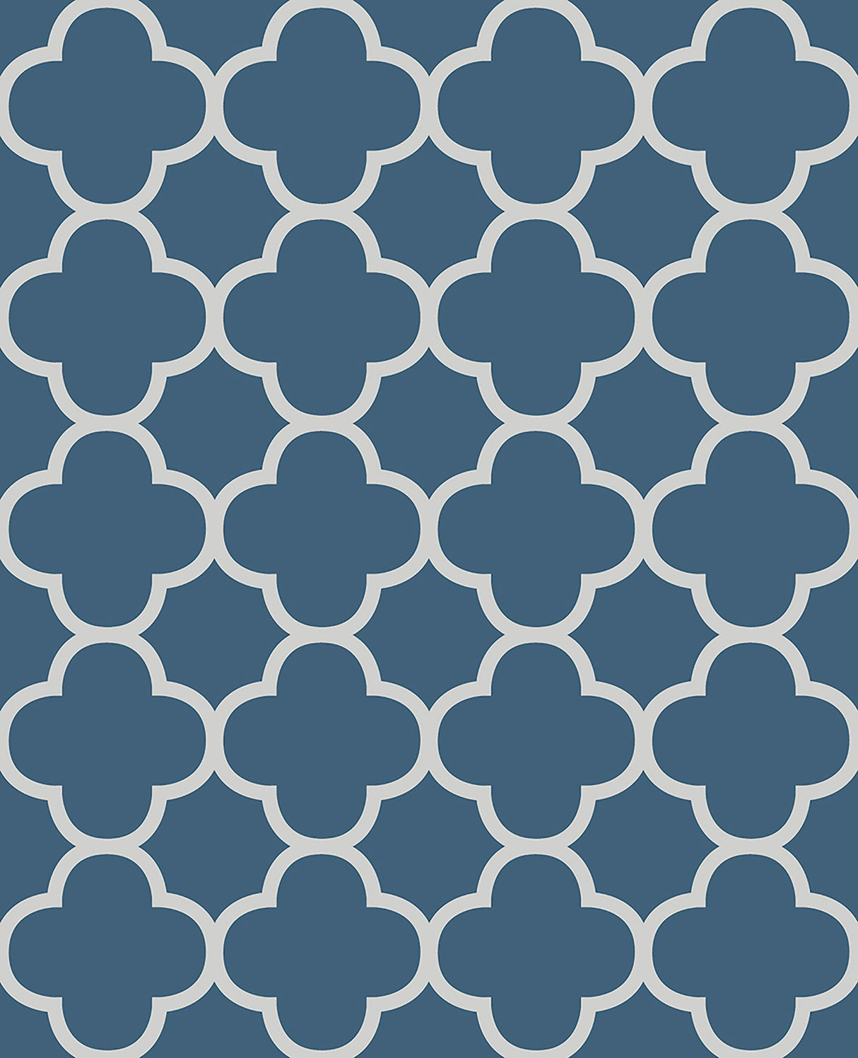 A-Street Prints 2625-21855 Origin Blue Quatrefoil Wallpaper