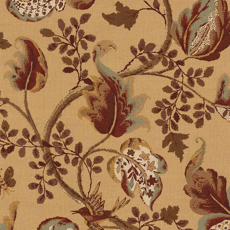 Schumacher 2639647 FOX HOLLOW in HONEY AND SMOKE Fabric - A