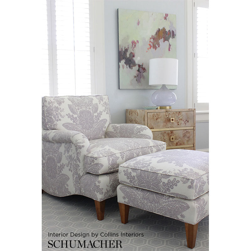 Schumacher 2643832 LACE in ORCHID Fabric - EXUBERANT PRINTS