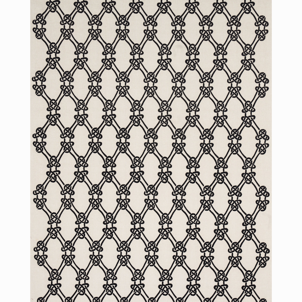 Schumacher Gordian Weave Ebony On Greige Fabric