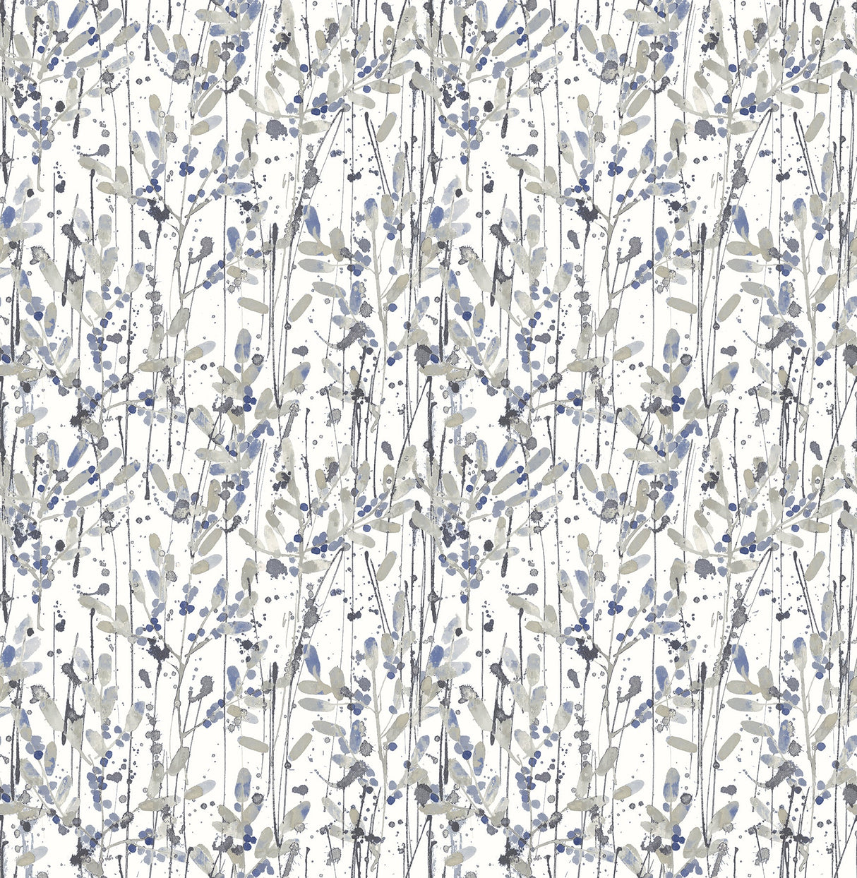 A-Street Prints 2656-004057 Willow Navy Leaves Wallpaper