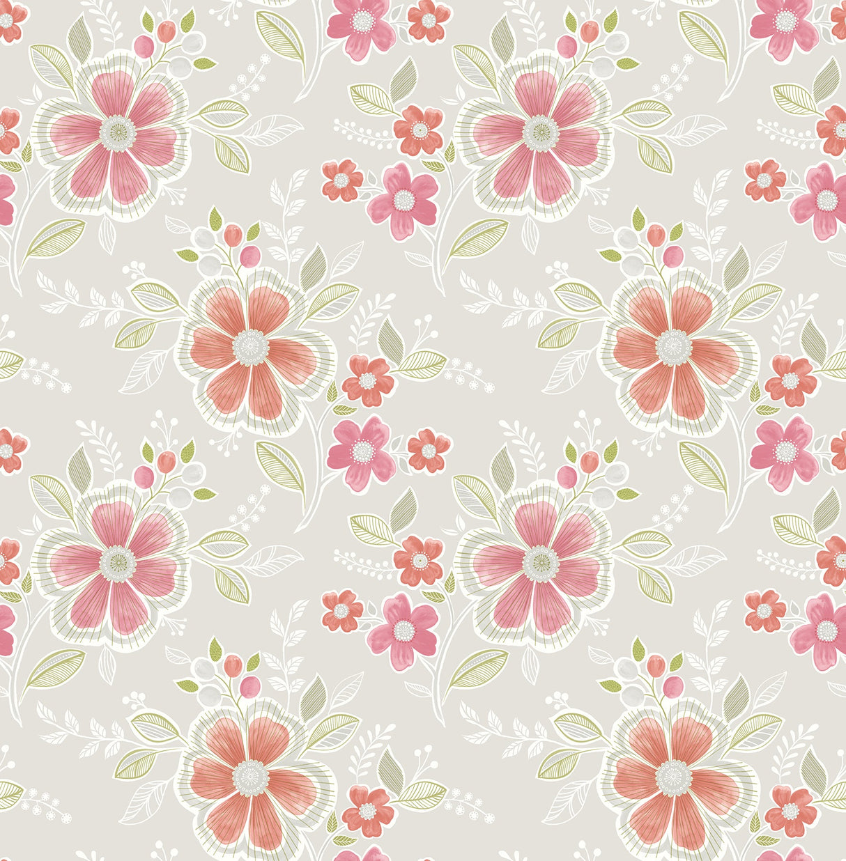 A-Street Prints 2657-22202 Chloe Peach Floral Wallpaper