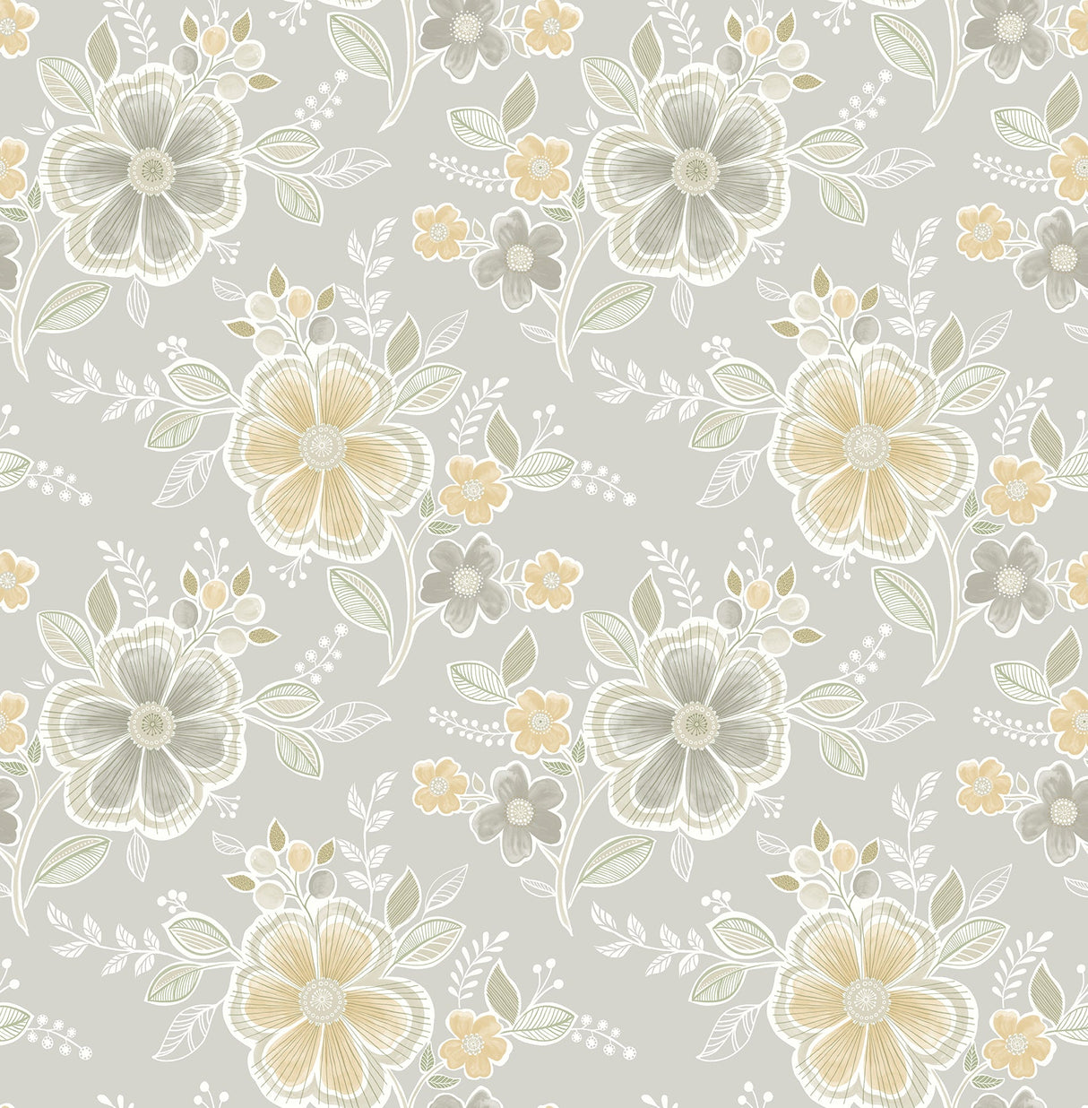 A-Street Prints 2657-22204 Chloe Honey Floral Wallpaper
