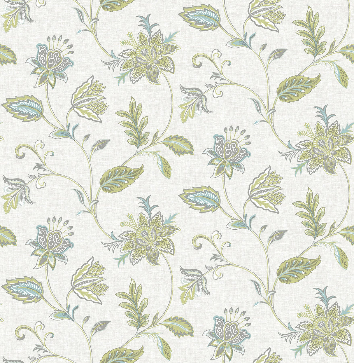 A-Street Prints 2657-22206 Georgette Turquoise Jacobean Wallpaper