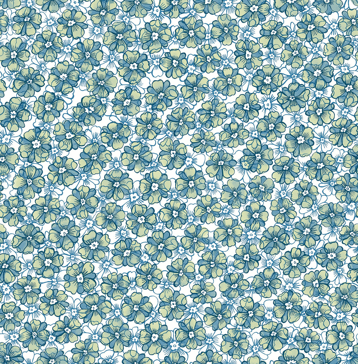 A-Street Prints 2657-22224 Allison Blue Floral Wallpaper