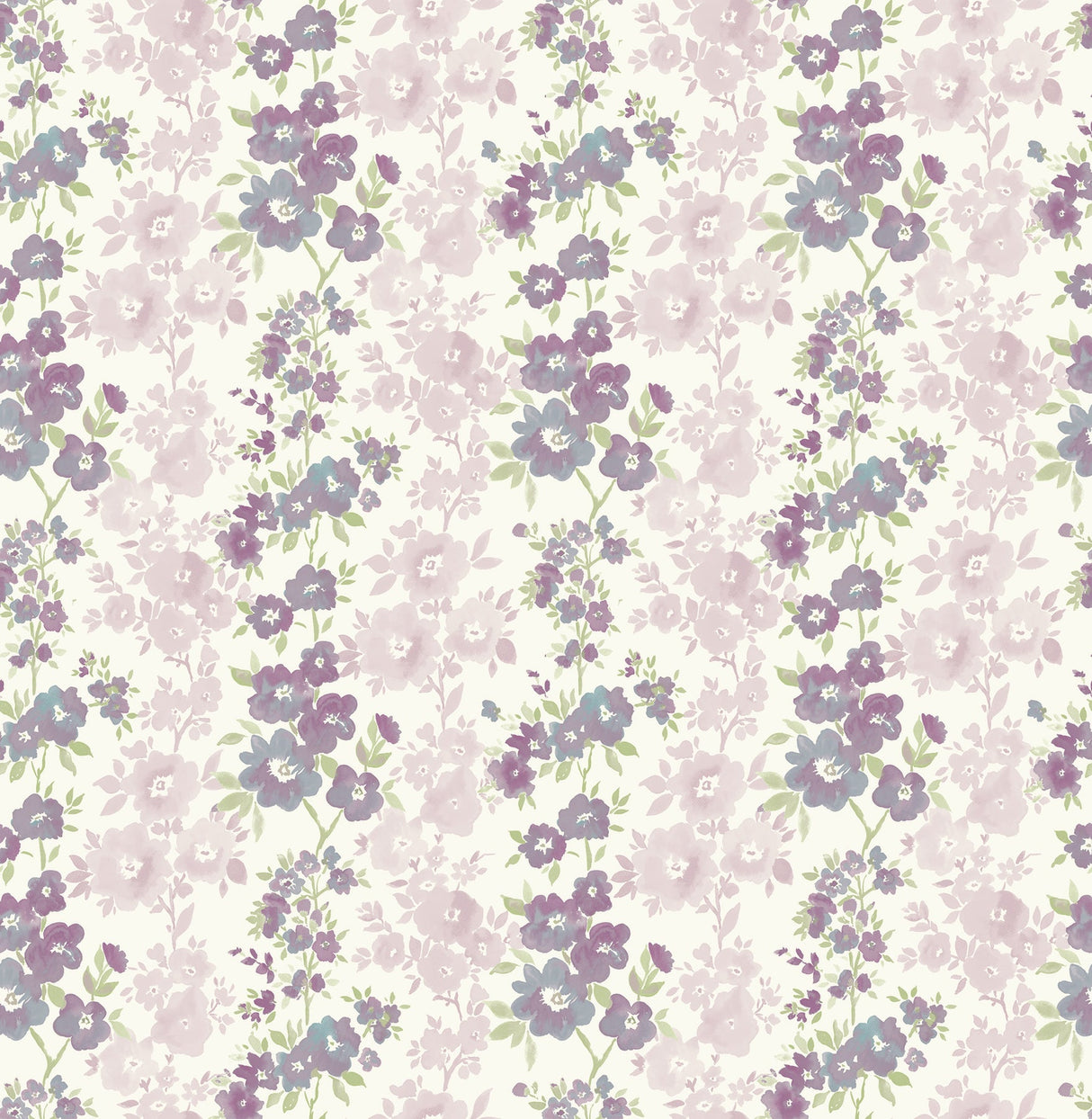 A-Street Prints 2657-22255 Charlise Plum Floral Stripe Wallpaper