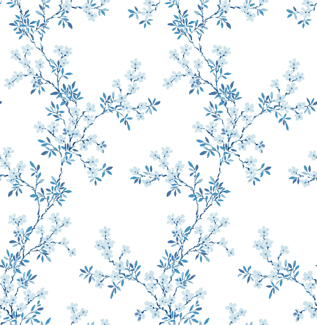 A-Street Prints 2657-22261 Claire Blue Floral Trail Wallpaper