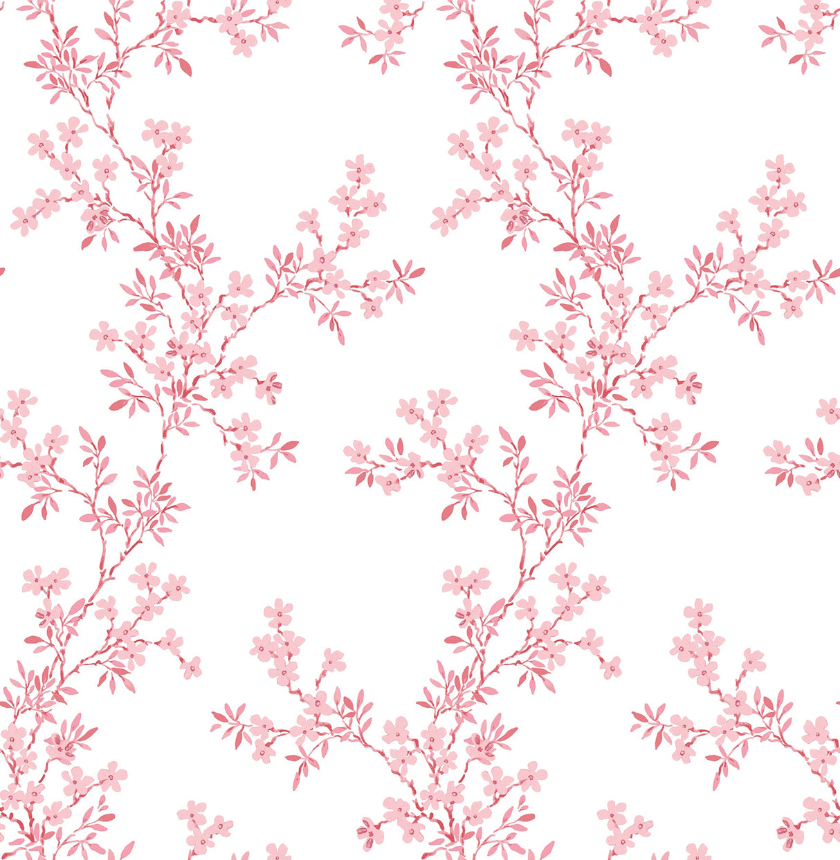 A-Street Prints 2657-22263 Claire Pink Floral Trail Wallpaper