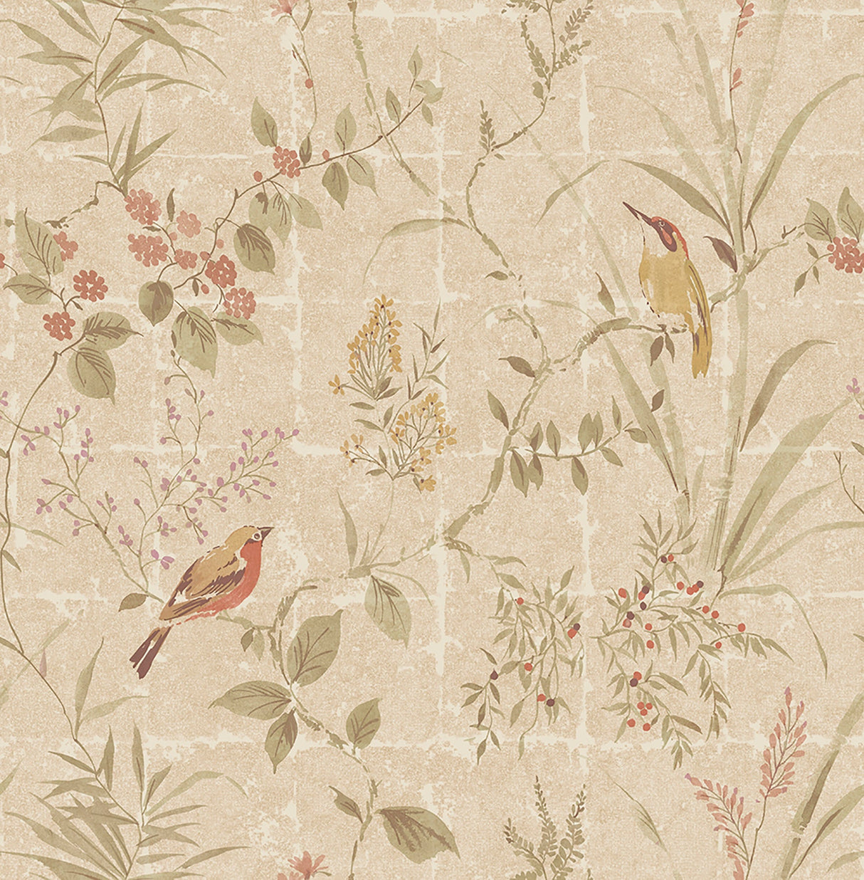 Beacon House 2669-21701 Imperial Beige Garden Chinoiserie Wallpaper