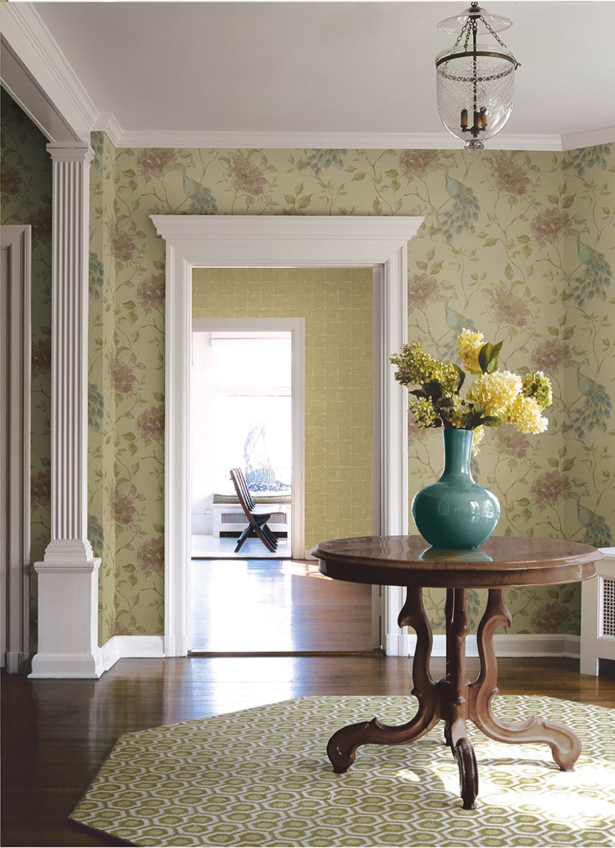 Beacon House 2669-21711 Dynasty Beige Peacock Wallpaper