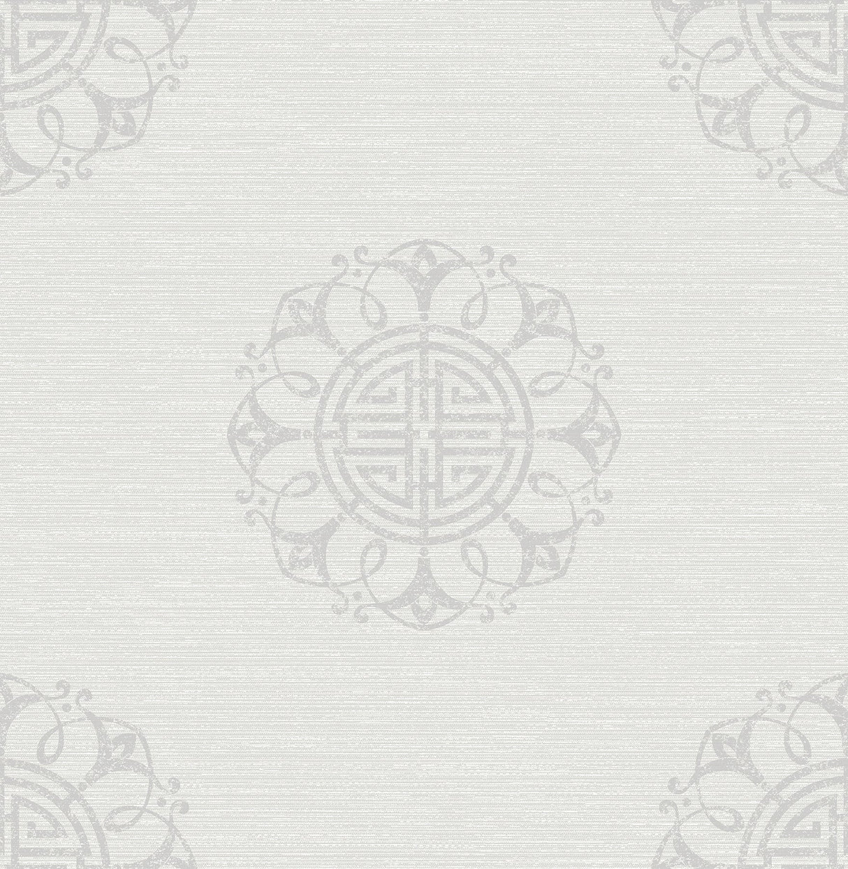 Beacon House 2669-21724 Lien White Fountain Medallion Wallpaper
