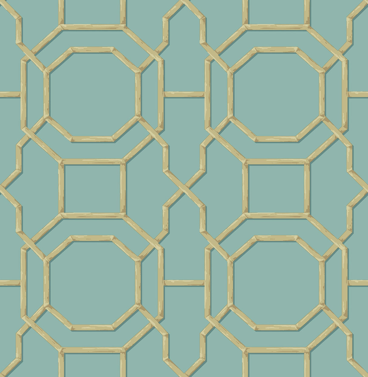 Beacon House 2669-21737 Summer Turquoise Trellis Wallpaper