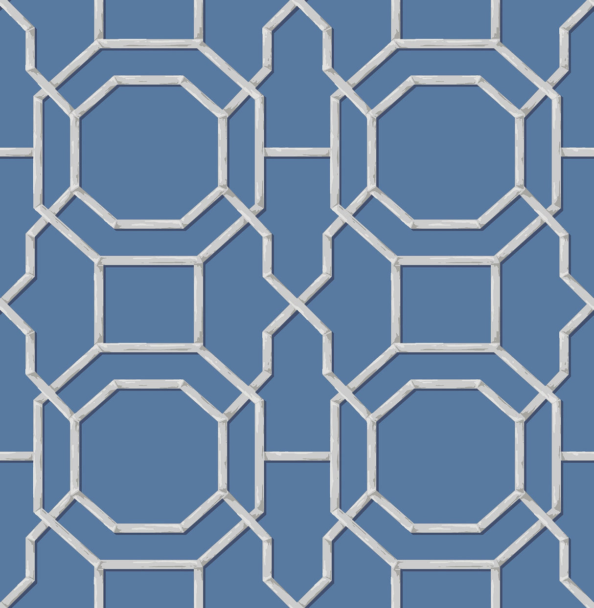 Beacon House 2669-21738 Summer Sapphire Trellis Wallpaper