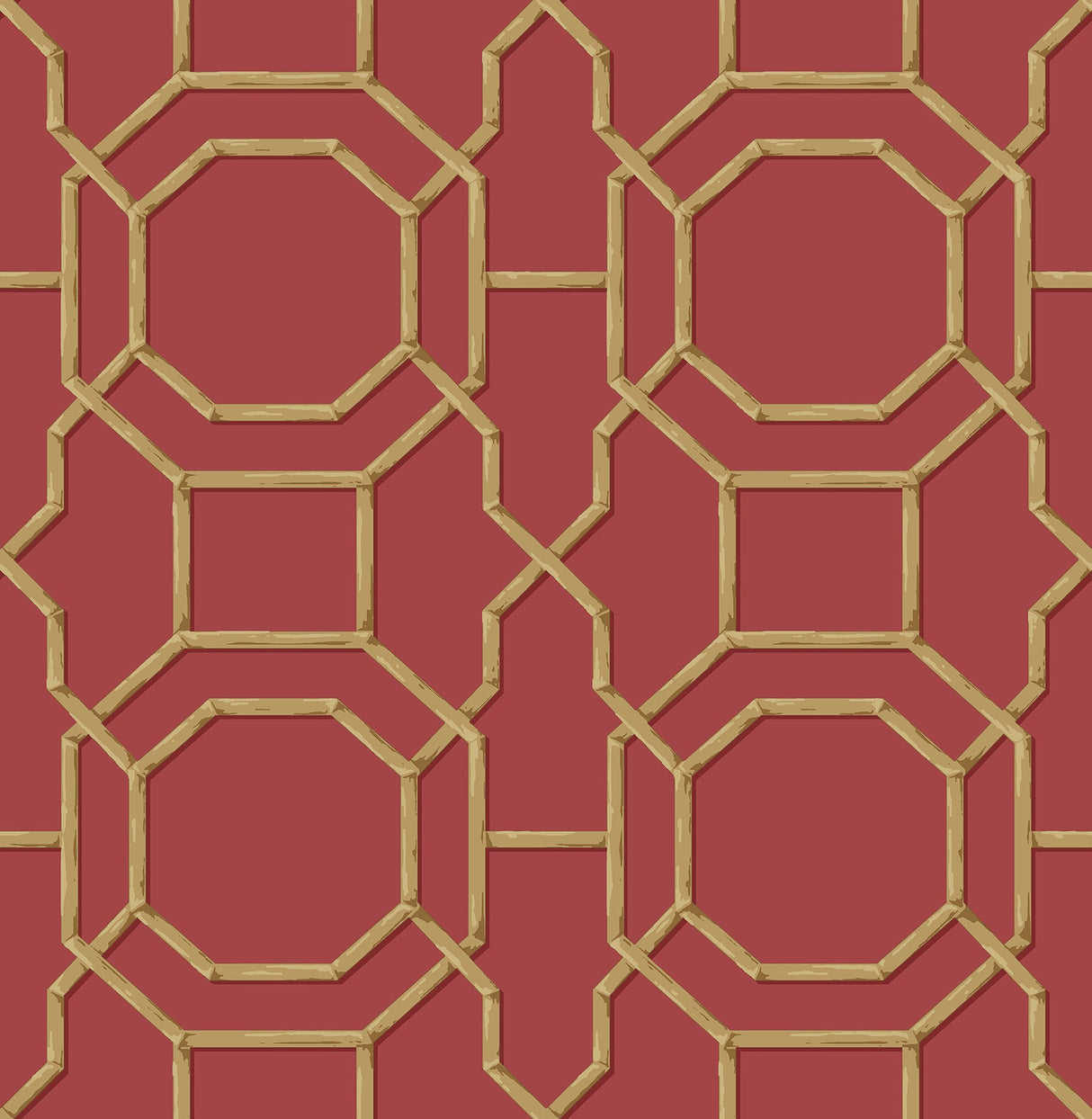 Beacon House 2669-21739 Summer Red Trellis Wallpaper