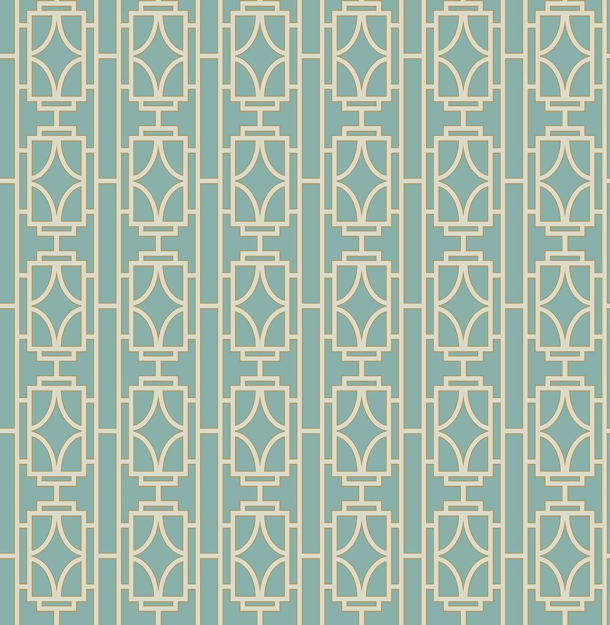 Beacon House 2669-21742 Empire Turquoise Lattice Wallpaper