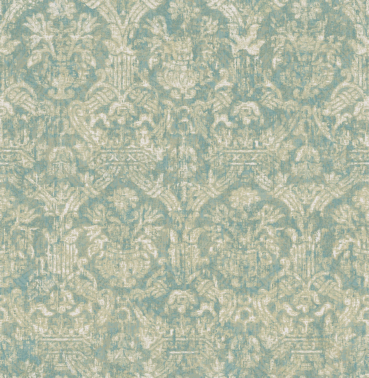Beacon House 2669-21752 Lotus Turquoise Damask Wallpaper